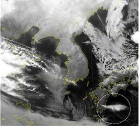 2011년 1월 26일 일본 신모에다케 화산분화 시 천리안 위성영상자료