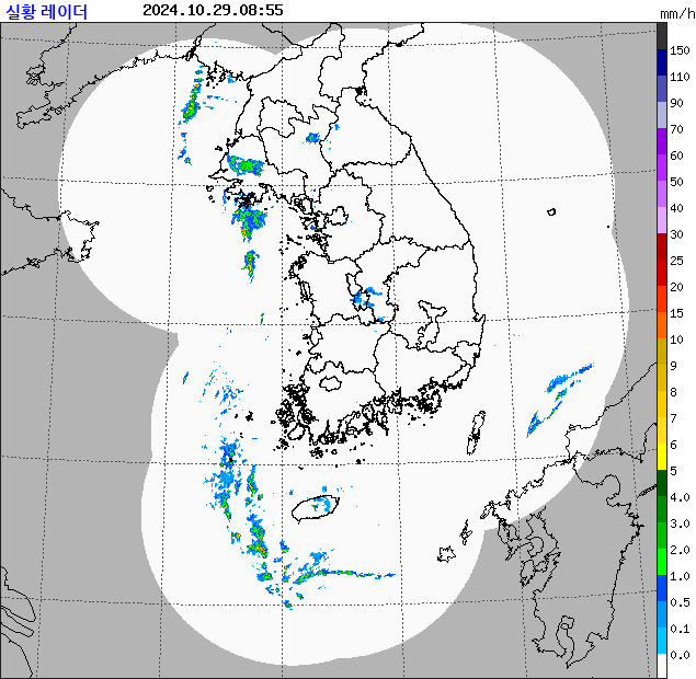 Rain rate : 2024/10/29 08:55 (KST)