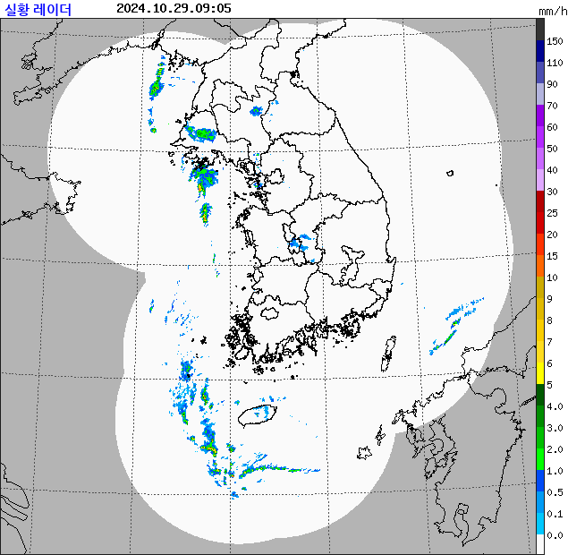 Rain rate : 2024/10/29 09:05 (KST)