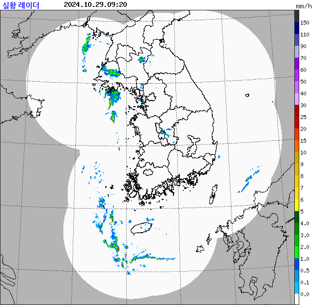 Rain rate : 2024/10/29 09:20 (KST)