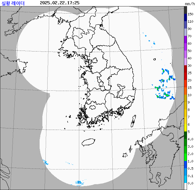 Rain rate : 2025/02/22 17:25 (KST)