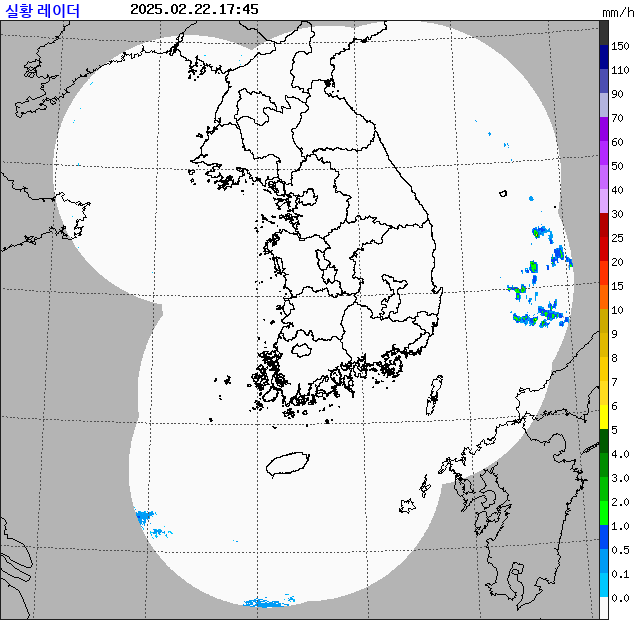 Rain rate : 2025/02/22 17:45 (KST)