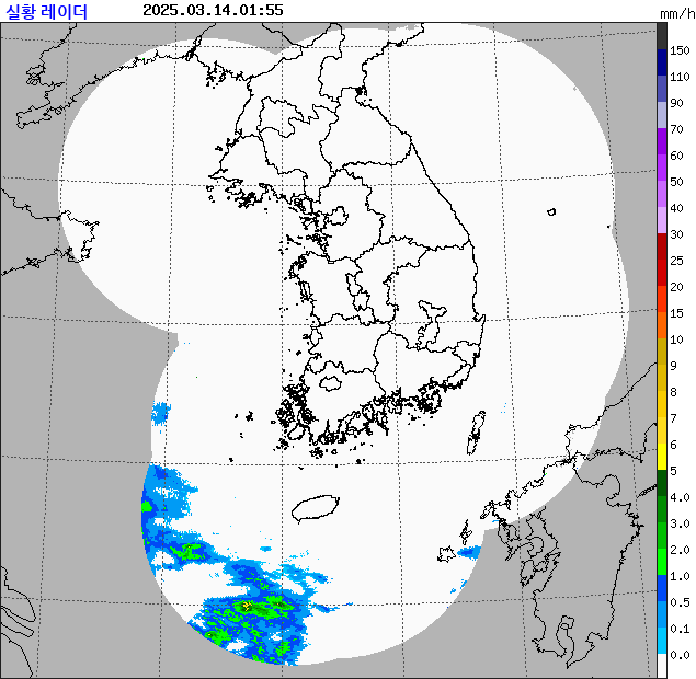 Rain rate : 2025/03/14 01:55 (KST)